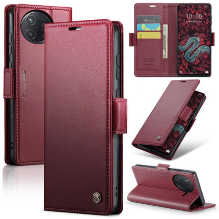 CaseMe 023 Butterfly Buckle Litchi Texture RFID Anti-theft Leather Phone Case, For Xiaomi Poco F7 Pro / F7 Ultra