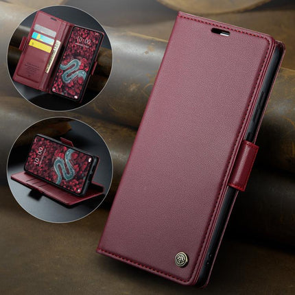 CaseMe 023 Butterfly Buckle Litchi Texture RFID Anti-theft Leather Phone Case, For Xiaomi Poco F7 Pro / F7 Ultra
