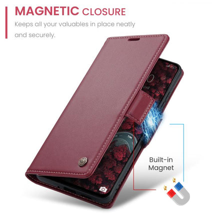 CaseMe 023 Butterfly Buckle Litchi Texture RFID Anti-theft Leather Phone Case, For Xiaomi Poco F7 Pro / F7 Ultra