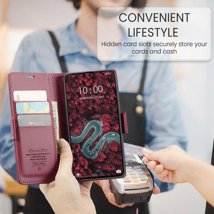 CaseMe 023 Butterfly Buckle Litchi Texture RFID Anti-theft Leather Phone Case, For Xiaomi Poco F7 Pro / F7 Ultra