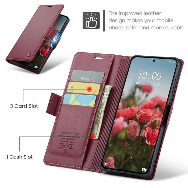 CaseMe 023 Butterfly Buckle Litchi Texture RFID Anti-theft Leather Phone Case, For Redmi Note 14 4G 163.25mm, For Redmi Note 14 5G, For Redmi Note 14 Pro 5G, For Redmi Note 15 Pro+ 5G Global 163.3mm