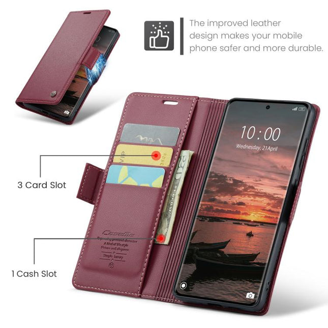 CaseMe 023 Butterfly Buckle Litchi Texture RFID Anti-theft Leather Phone Case, For Redmi Note 15 4G / 5G Global 164mm, For Xiaomi Poco F7 Pro / F7 Ultra