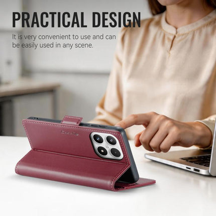 CaseMe 023 Butterfly Buckle Litchi Texture RFID Anti-theft Leather Phone Case, For Xiaomi 17, For Xiaomi 15T Pro, For Xiaomi 15T, For Redmi 15C 5G / 4G EU 173mm