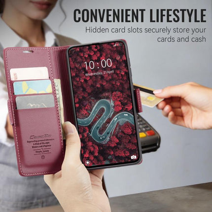 CaseMe 023 Butterfly Buckle Litchi Texture RFID Anti-theft Leather Phone Case, For Xiaomi 17, For Xiaomi 15T Pro, For Xiaomi 15T, For Redmi 15C 5G / 4G EU 173mm