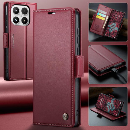 CaseMe 023 Butterfly Buckle Litchi Texture RFID Anti-theft Leather Phone Case, For Xiaomi 17, For Xiaomi 15T Pro, For Xiaomi 15T, For Redmi 15C 5G / 4G EU 173mm
