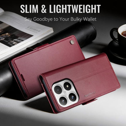 CaseMe 023 Butterfly Buckle Litchi Texture RFID Anti-theft Leather Phone Case, For Xiaomi 17, For Xiaomi 15T Pro, For Xiaomi 15T, For Redmi 15C 5G / 4G EU 173mm