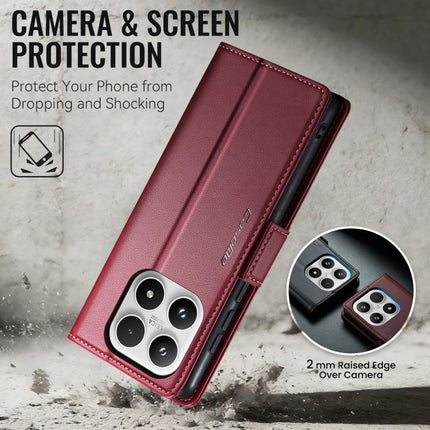 CaseMe 023 Butterfly Buckle Litchi Texture RFID Anti-theft Leather Phone Case, For Xiaomi 17, For Xiaomi 15T Pro, For Xiaomi 15T, For Redmi 15C 5G / 4G EU 173mm