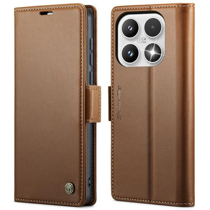 CaseMe 023 Butterfly Buckle Litchi Texture RFID Anti-theft Leather Phone Case, For Xiaomi 17, For Xiaomi 15T Pro, For Xiaomi 15T, For Redmi 15C 5G / 4G EU 173mm