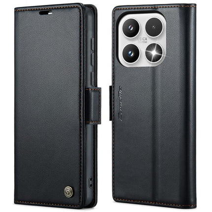 CaseMe 023 Butterfly Buckle Litchi Texture RFID Anti-theft Leather Phone Case, For Xiaomi 17, For Xiaomi 15T Pro, For Xiaomi 15T, For Redmi 15C 5G / 4G EU 173mm