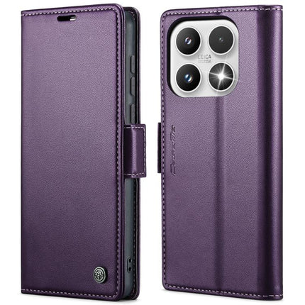 CaseMe 023 Butterfly Buckle Litchi Texture RFID Anti-theft Leather Phone Case, For Xiaomi 17, For Xiaomi 15T Pro, For Xiaomi 15T, For Redmi 15C 5G / 4G EU 173mm