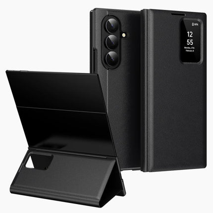 Smart View Window Leather Phone Case with Card Slot, For Galaxy S26 FE 5G, For Galaxy Fold8 Ultra 5G, For Galaxy Z TriFold, For Galaxy S26 Ultra 5G