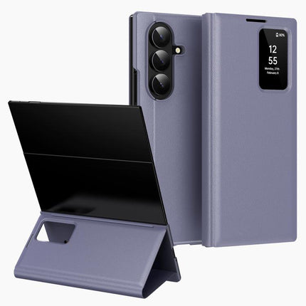 Smart View Window Leather Phone Case with Card Slot, For Galaxy S26 FE 5G, For Galaxy Fold8 Ultra 5G, For Galaxy Z TriFold, For Galaxy S26 Ultra 5G