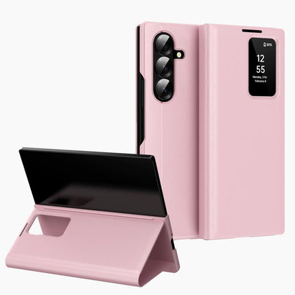 Smart View Window Leather Phone Case with Card Slot, For Galaxy S26 FE 5G, For Galaxy Fold8 Ultra 5G, For Galaxy Z TriFold, For Galaxy S26 Ultra 5G