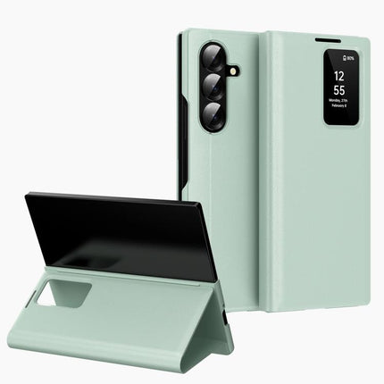Smart View Window Leather Phone Case with Card Slot, For Galaxy S26 FE 5G, For Galaxy Fold8 Ultra 5G, For Galaxy Z TriFold, For Galaxy S26 Ultra 5G