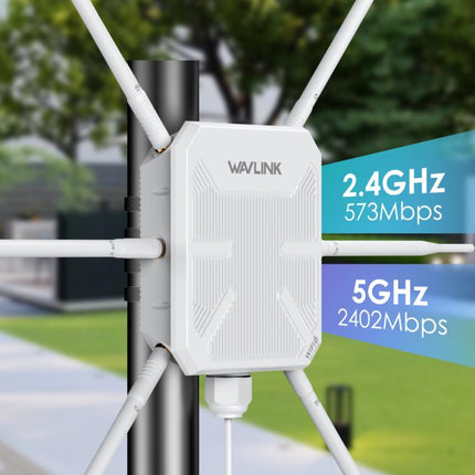 WAVLINK WN588HX3 AX3000 Outdoor WiFi Extender with 6 Antennas Dual Band WiFi Repeater, US Plug, UK Plug, EU Plug, AU Plug