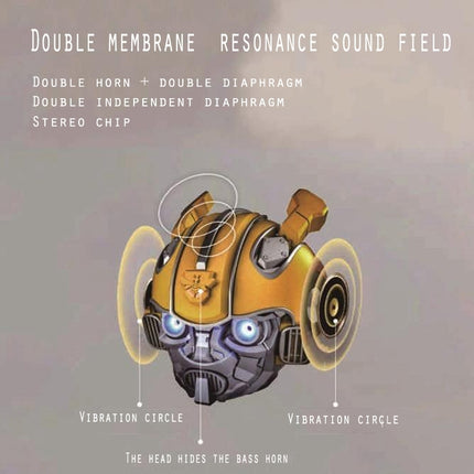 5.0 Bluetooth Speaker, Bumblebee Cartoon Speaker, Support TF, FM Function, Metal Material