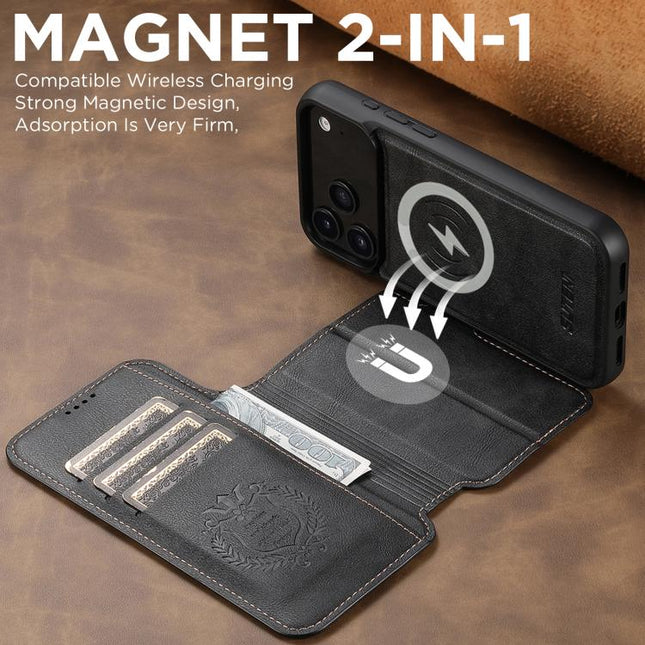 Suteni Q05 2-in-1 Multi-function Detachable Wallet MagSafe Phone Case, For iPhone 18, For iPhone 18 Pro, For iPhone 18 Pro Max, For iPhone 17 Pro Max, For iPhone 17 Pro, For iPhone 17, For iPhone 17 Air, For iPhone 16 Pro Max