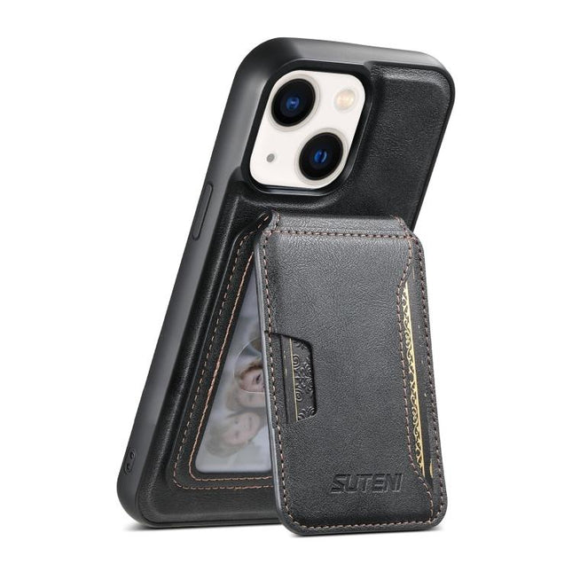 Suteni M3 Card Bag MagSafe Cowhide Texture Leather Phone Case, For iPhone 14, For iPhone 14 Pro, For iPhone 14 Pro Max, For iPhone 13 Pro Max, For iPhone 13 Pro, For iPhone 13, For iPhone 12, For iPhone 12 Pro Max