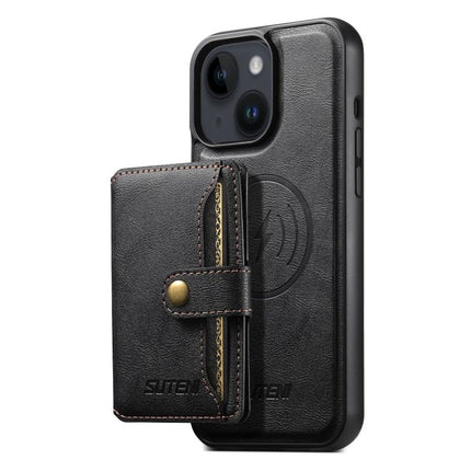 Suteni M4 Magnetic Card Bag MagSafe Leather Phone Case, For iPhone 14, For iPhone 14 Pro, For iPhone 14 Pro Max, For iPhone 13 Pro Max, For iPhone 13 Pro, For iPhone 13, For iPhone 12, For iPhone 12 Pro Max