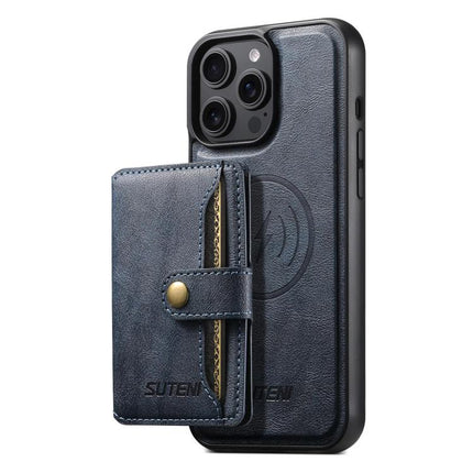 Suteni M4 Magnetic Card Bag MagSafe Leather Phone Case, For iPhone 14, For iPhone 14 Pro, For iPhone 14 Pro Max, For iPhone 13 Pro Max, For iPhone 13 Pro, For iPhone 13, For iPhone 12, For iPhone 12 Pro Max