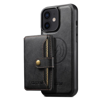 Suteni M4 Magnetic Card Bag MagSafe Leather Phone Case, For iPhone 14, For iPhone 14 Pro, For iPhone 14 Pro Max, For iPhone 13 Pro Max, For iPhone 13 Pro, For iPhone 13, For iPhone 12, For iPhone 12 Pro Max