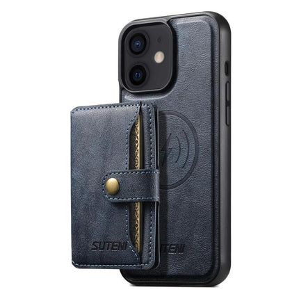 Suteni M4 Magnetic Card Bag MagSafe Leather Phone Case, For iPhone 14, For iPhone 14 Pro, For iPhone 14 Pro Max, For iPhone 13 Pro Max, For iPhone 13 Pro, For iPhone 13, For iPhone 12, For iPhone 12 Pro Max