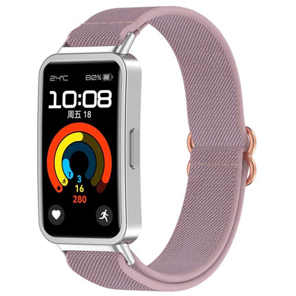 Slide Buckle Nylon Elastic Braided Watch Band, For Huawei Band 10 / 10 NFC / 9 / 9 NFC