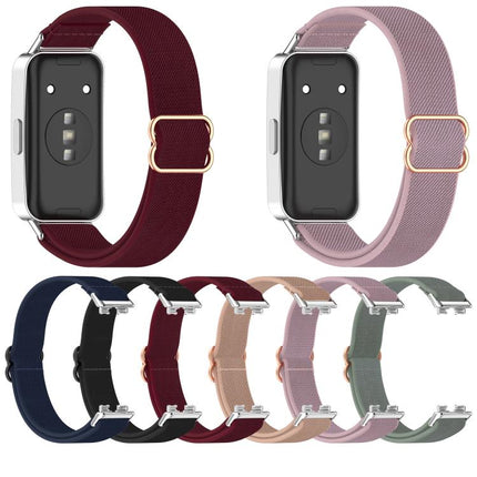 Slide Buckle Nylon Elastic Braided Watch Band, For Huawei Band 10 / 10 NFC / 9 / 9 NFC