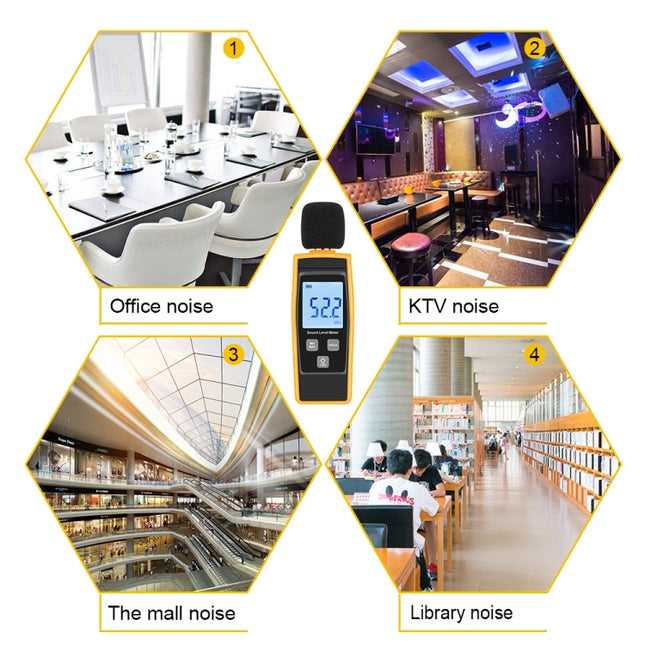 RZ1359 Digitaler Schallpegelmesser DB-Meter Lärmtester in Dezibel LCD-Bildschirm, RZ1359