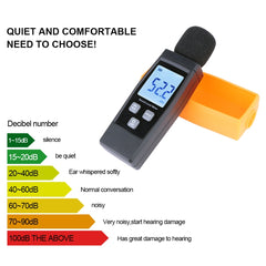 RZ1359 Digital Sound Level Meter DB Meters Noise Tester in Decibels LCD Screen, RZ1359