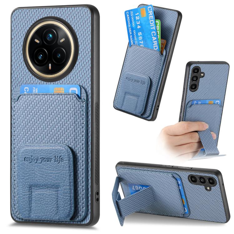 Carbon Fiber Card Bag Fold Stand Phone Case