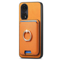 Retro Cross Leather Ring Vertical Insert Card Bag MagSafe Phone Case, For OPPO A58 4G, For OPPO A78 4G, For OPPO Reno10 Pro+ 5G