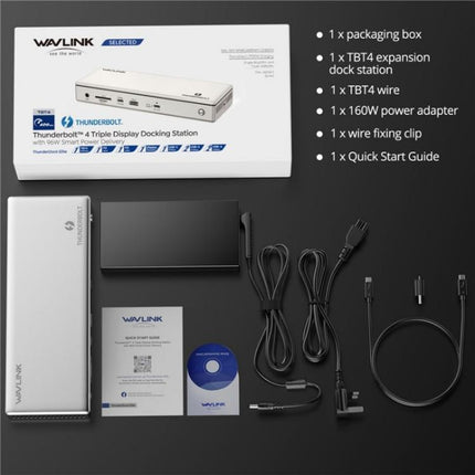 WAVLINK UTD45 96W Charging 8K / 4K Display Thunderbolt 4 Docking Station 13-in-1 Hub, US Plug, UK Plug, EU Plug, AU Plug