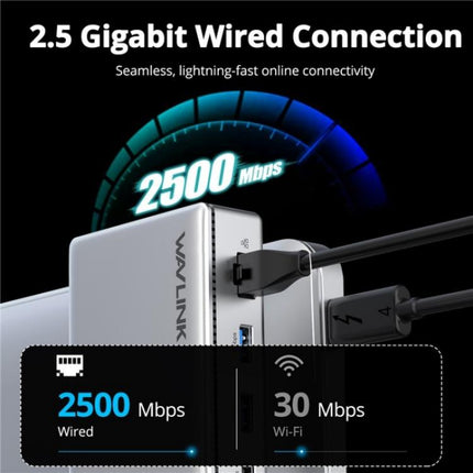 WAVLINK UTD45 96W Charging 8K / 4K Display Thunderbolt 4 Docking Station 13-in-1 Hub, US Plug, UK Plug, EU Plug, AU Plug
