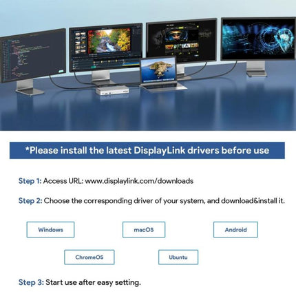 WAVLINK UG69PD12 DisplayLink Docking Station Quad  Monitors For Laptops M1 / M2 / Mac & Windows, US Plug, UK Plug, EU Plug, AU Plug