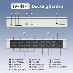 WAVLINK UG69PD12 DisplayLink Docking Station Quad  Monitors For Laptops M1 / M2 / Mac & Windows, US Plug, UK Plug, EU Plug, AU Plug
