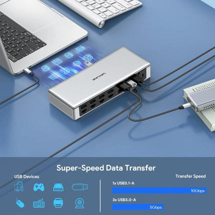 WAVLINK UG69PD12 DisplayLink Docking Station Quad  Monitors For Laptops M1 / M2 / Mac & Windows, US Plug, UK Plug, EU Plug, AU Plug