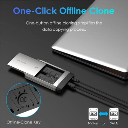 WAVLINK ST347 One-Click Offline Clone Dual Slot M.2 SSD Enclosure USB-C 3.2 Gen2 10Gbps, ST347