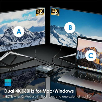 WAVLINK UTD49T 100W PD Input USB-A High Speed Data Transfer Adapter Thunderbolt 4 Hub, UTD49T