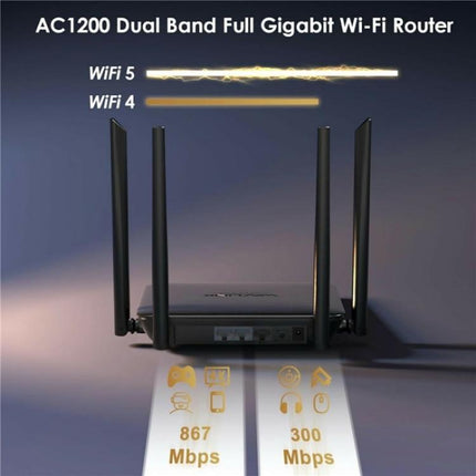 WAVLINK WN530HG4 Home Gigabit Ethernet MU-MIMO Router AC1200 Dual Band Router, US Plug, UK Plug, EU Plug, AU Plug