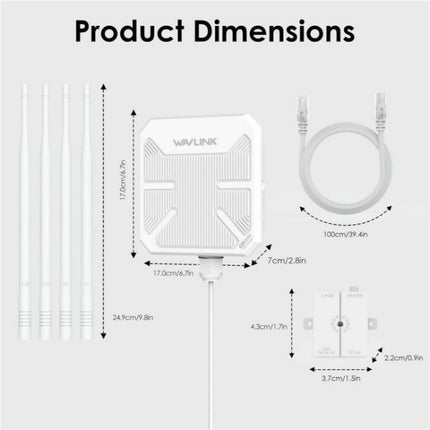 WAVLINK WN588HA2 AP Repeater WiFi Signal Booster AC1200 Dual Band WiFi Extender, US Plug, UK Plug, EU Plug, AU Plug