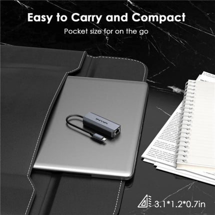 WAVLINK WL-NWU341G Laptop USB-C to 5000Mbps RJ45 LAN Ethernet Network Adapter, NWU341G