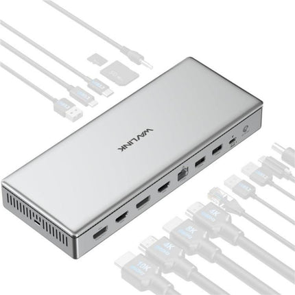 WAVLINK WL-UG75PD1-DH2 USB-C / Type-C Displaylink DL7400 Docking Station Support Quad Display