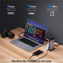 WAVLINK WL-UG69PD13Pro DisplayLink Docking Station 15 in 1 USB-C Hub for MacBook Laptop, UG69PD13Pro