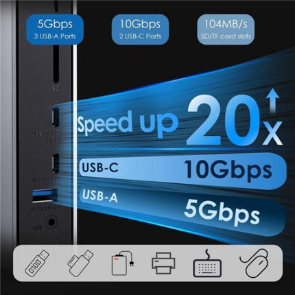 WAVLINK WL-UG69PD13Pro DisplayLink Docking Station 15 in 1 USB-C Hub for MacBook Laptop, UG69PD13Pro