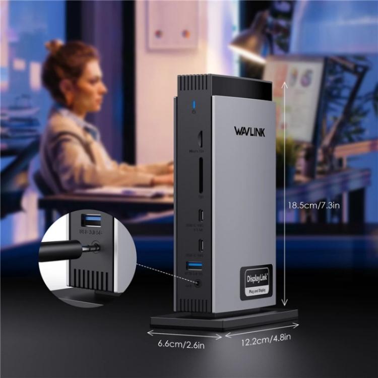WAVLINK WL-UG69PD13Pro DisplayLink Docking Station 15 in 1 USB-C Hub for MacBook Laptop, UG69PD13Pro