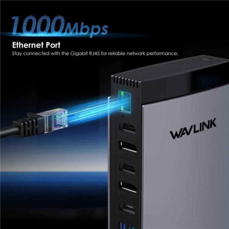 WAVLINK WL-UG69PD13Pro DisplayLink Docking Station 15 in 1 USB-C Hub for MacBook Laptop, UG69PD13Pro