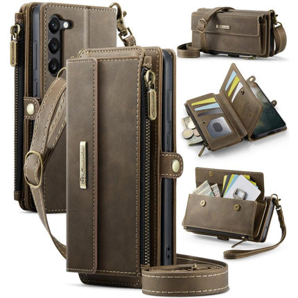 CaseMe C39 RFID Blocking Zipper Wallet Leather Phone Case with Crossbody Strap, For Samsung Galaxy S23+ 5G, For Samsung Galaxy S23 5G, For Samsung Galaxy S22+ 5G, For Samsung Galaxy S22 5G