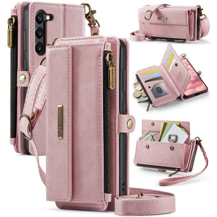 CaseMe C39 RFID Blocking Zipper Wallet Leather Phone Case with Crossbody Strap, For Samsung Galaxy S23+ 5G, For Samsung Galaxy S23 5G, For Samsung Galaxy S22+ 5G, For Samsung Galaxy S22 5G