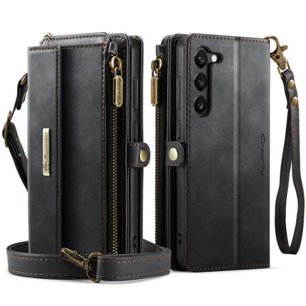 CaseMe C39 RFID Blocking Zipper Wallet Leather Phone Case with Crossbody Strap, For Samsung Galaxy S23+ 5G, For Samsung Galaxy S23 5G, For Samsung Galaxy S22+ 5G, For Samsung Galaxy S22 5G